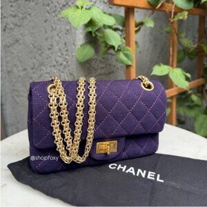 Chanel Reissue 2.55 Flap Bag Quilted Jersey 224 Double Flap Crossbody